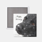Aimant Black Labrador Joyeuses fêtes (Recto/Verso)