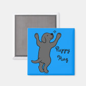 Aimant Black Labrador Puppy Hug (Recto/Verso)