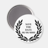 Aimant Black Laurel Wreath Sauvegarder la date (Recto/Verso)