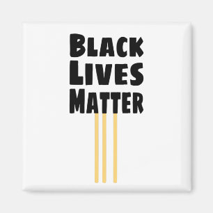 Aimant Black Lives Matt BLM trois rayures jaunes
