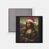 Aimant Black Mona Lisa African American Christmas Santa H (Recto/Verso)