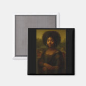 Aimant Black Mona Lisa Afro African American Melanin Blac (Recto/Verso)