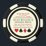 Aimant Black Off White Poker Chip Casino Enregistrer La D<br><div class="desc">Éblouissez vos invités en leur envoyant ces jetons de poker noir et blanc Magnet Réservez la date à placer sur leur réfrigérateur. Ils attendent avec impatience l'invitation officielle à ce mariage incontournable !</div>