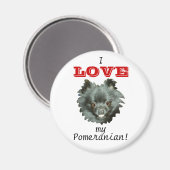 Aimant Black Pomeranian-I LOVE my Pomeranian! (Recto/Verso)