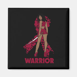 Aimant Black Queen Melanin Burgundy Ribbon Sickcell Aw