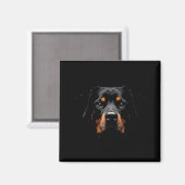 Aimant Black Rottweiler Dog Rottie Face (Recto/Verso)