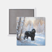 Aimant Black Russian Terrier Laisser neiger Noël (Recto/Verso)