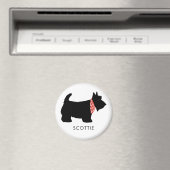 Aimant Black Scottish Terrier Dog Ajouter un nom (In Situ (Lave-vaisselle))