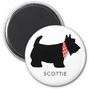 Aimant Black Scottish Terrier Dog Ajouter un nom