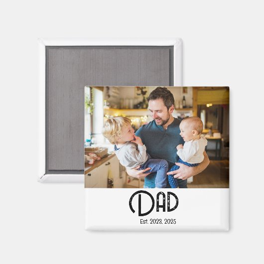 Aimant Black Script Grunge Dad Established (Recto/Verso)