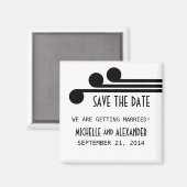 Aimant Black Simple Deco Chic Enregistrer l'aimant Date (Recto/Verso)