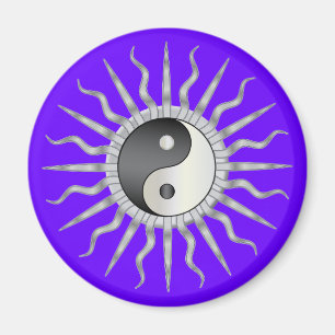 Aimant Black Starburst Yin Yang