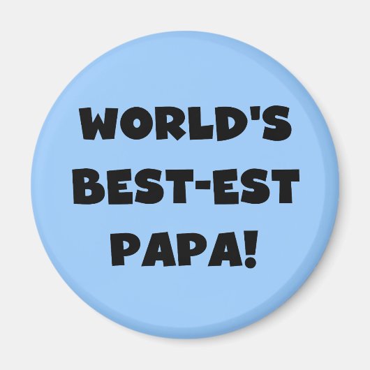Aimant Black Text World's Best of Papa Tshirts and Gifts (Devant)