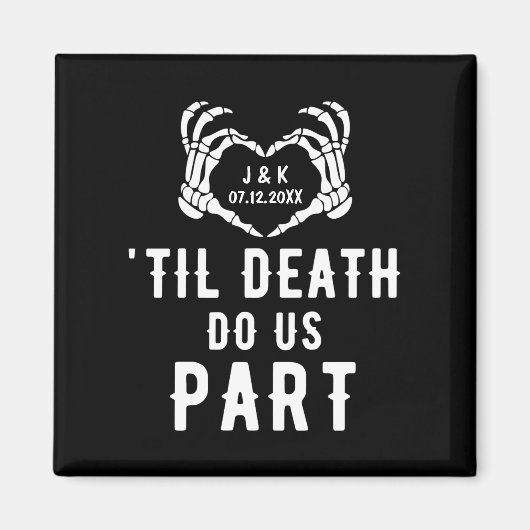 Aimant Black Til Death Do Us Part Mariage Custom Favours (Devant)