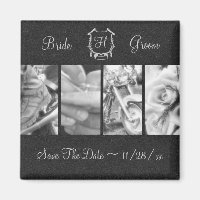 Black & White Biker thème Enregistrer la date Magn