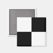 Aimant Black White Checker pète des square simples (Recto/Verso)
