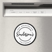 Aimant Black White City Ville Lieu Nom Endroit Cercle (In Situ (Lave-vaisselle))