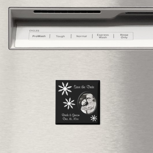 Aimant Black & White Enregistrer la date Hiver mercerie M (In Situ (Lave-vaisselle))