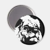 Aimant Black & white lion pop art (Recto/Verso)