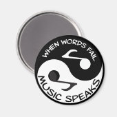 Aimant Black White Music Note Musicale moderne (Recto/Verso)