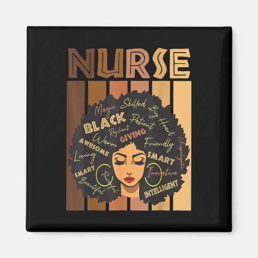 Aimant Black Woman Magic Afro Melanin Queen Histoire noir (Devant)