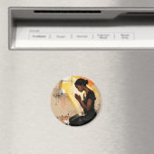 Aimant Black Woman Praying | Impasto Abstract Art (In Situ (Lave-vaisselle))