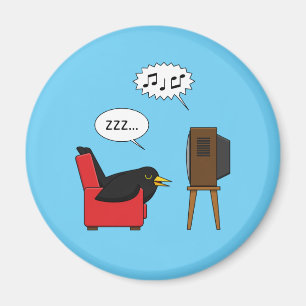 Aimant Blackbird Dormir devant la bande dessinée de la té
