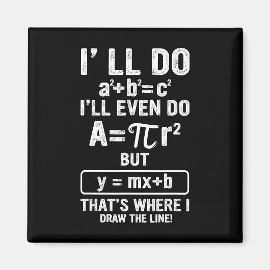 Aimant Blague drôle de professeur de mathématiques Hommes (Devant)
