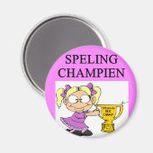 Aimant blague du champion d'orthographe (Recto/Verso)