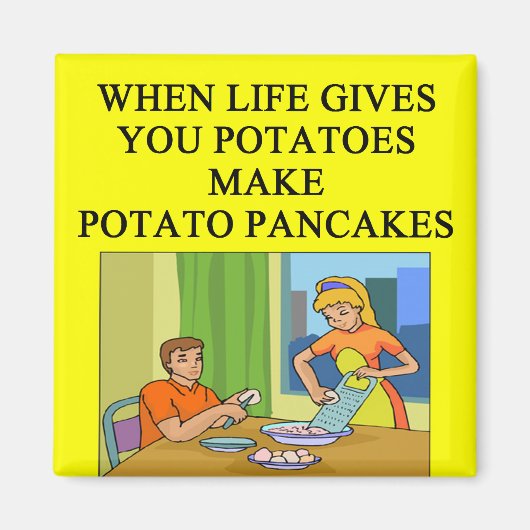Aimant blague latkes patate pancake (Devant)