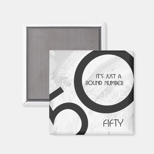 Aimant Blanc 50 Décennie Anniversaire (Recto/Verso)