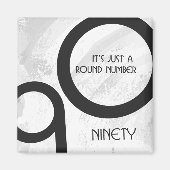 Aimant Blanc 90 Décennie Anniversaire (Devant)