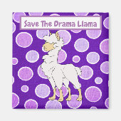 Aimant Blanc et Tan Curly Haired Llama en Pois (Devant)