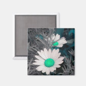 Aimant blanc marguerite (w vert) (Recto/Verso)