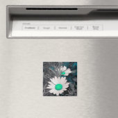Aimant blanc marguerite (w vert) (In Situ (Lave-vaisselle))