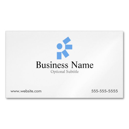 Aimant blanc minimal de carte de visite avec le (devant)