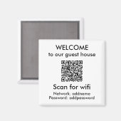 Aimant Blanc moderne QR Code Wifi Info Airbnb Location (Recto/Verso)