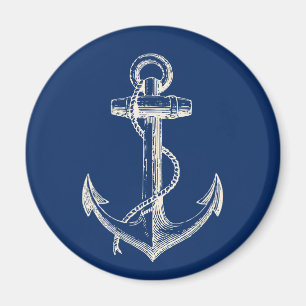 Aimant Blanc nautique de bleu marine de cadeau d'aimant