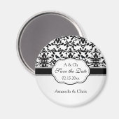 Aimant Blancs noirs Damas tourbillons, oiseaux Sauvez la  (Recto/Verso)