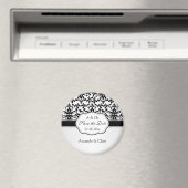 Aimant Blancs noirs Damas tourbillons, oiseaux Sauvez la  (In Situ (Lave-vaisselle))