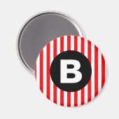 Aimant Blancs rouges Verticaux Noir Monogramme (Recto/Verso)