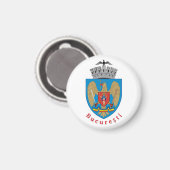 Aimant Blason de Bucarest, Roumanie (Recto/Verso)