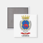 Aimant Blason de Catane, Sicile (Recto/Verso)