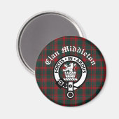 Aimant Blason de Clan Middleton et Tartan (Recto/Verso)