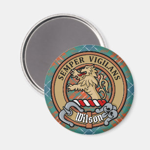 Aimant Blason de Clan Wilson sur ancien tartan