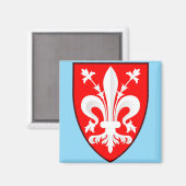 Aimant Blason de Florence Lys Florentin rouge (Recto/Verso)