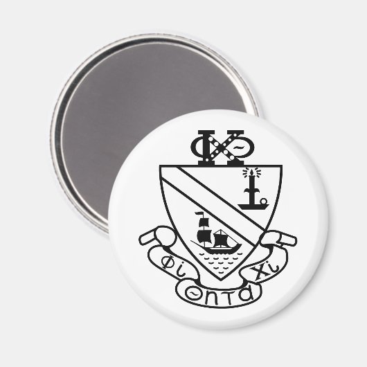 Aimant Blason de Phi Chi Theta | N&B (Recto/Verso)