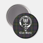 Aimant Blason et tartan du clan Boyle (Recto/Verso)