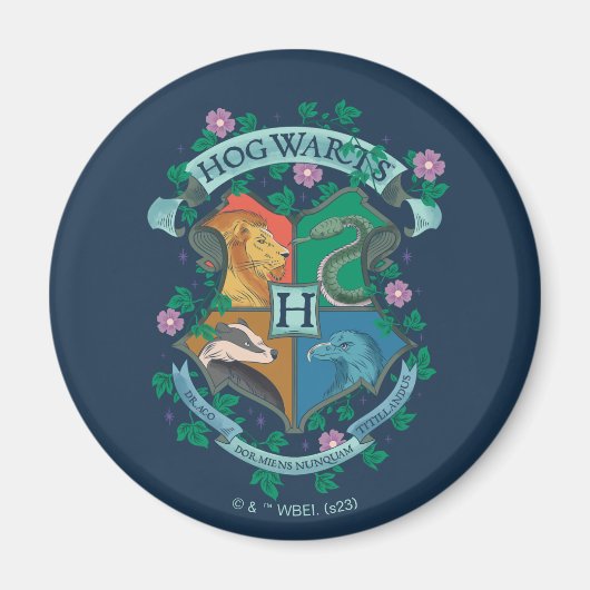 Aimant Blason floral HOGWARTS™ (Devant)