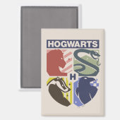 Aimant Blason timbré vintage HOGWARTS™ (Recto/Verso)